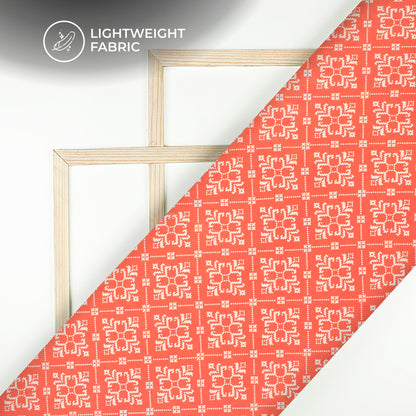 Rose Red Patola Digital Print Chinnon Chiffon Fabric