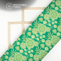 Folk Art Floral Digital Print Poly Cambric Fabric
