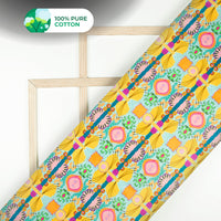 Vintage Floral Digital Print Poplin Fabric (Width 58 Inches)