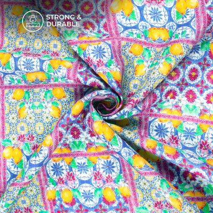 Fancy Royal Floral Digital Print Premium Swiss Linen Fabric (Width 58 Inches)