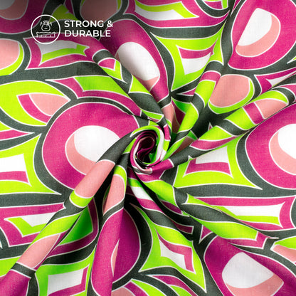 Trendy Abstract Digital Print Premium Swiss Linen Fabric (Width 58 Inches)