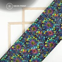 NeonPetals - Seamless Digital Print Floral Light-Up Kota Doria Fabric