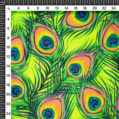 Design the Future With Feather Digital Print Neon Kota Doria Fabric