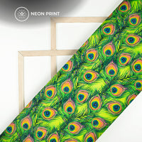 Design the Future With Feather Digital Print Neon Kota Doria Fabric