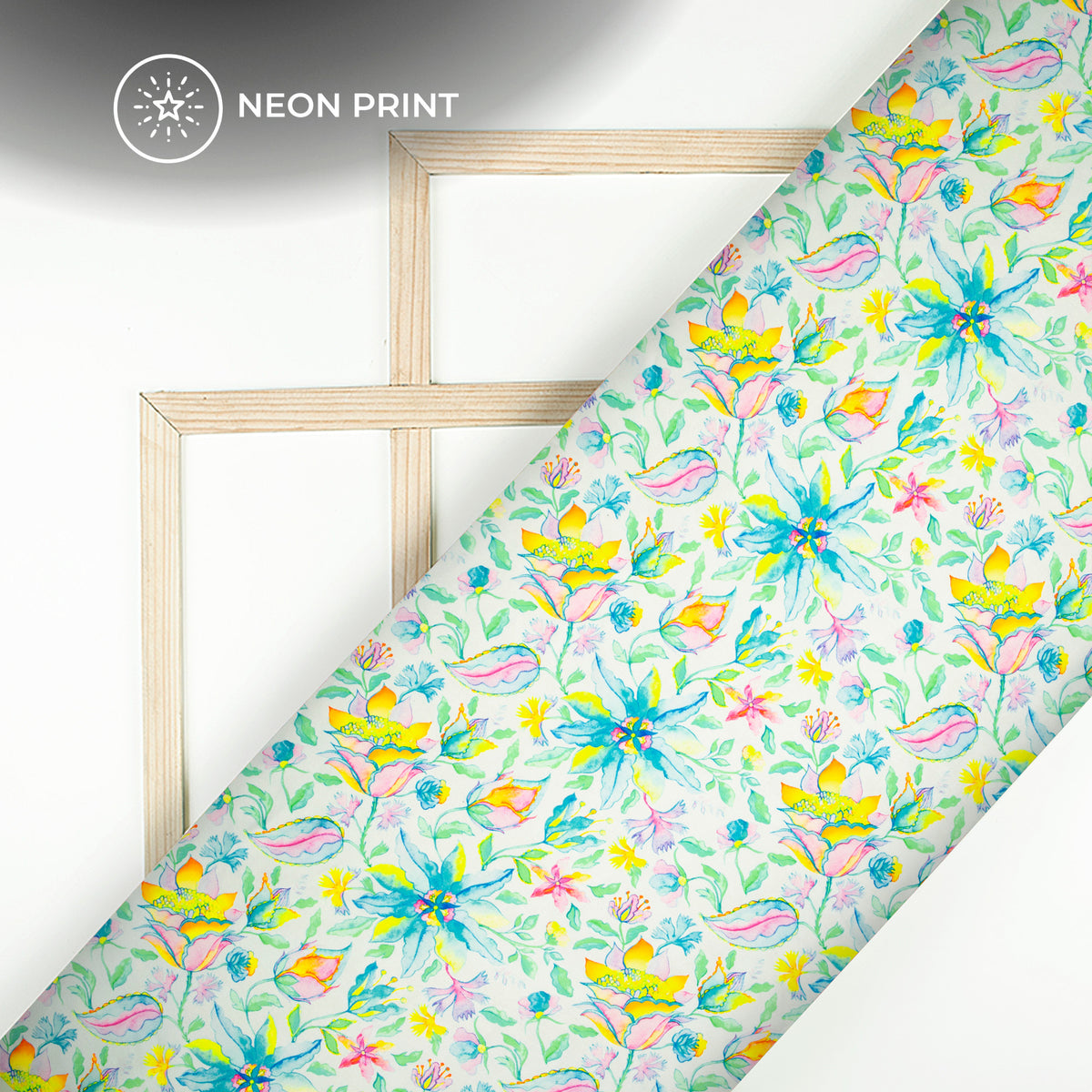 Neomode - High-Fashion Florage Digital Print Japan Satin Fabric , DIY Ready