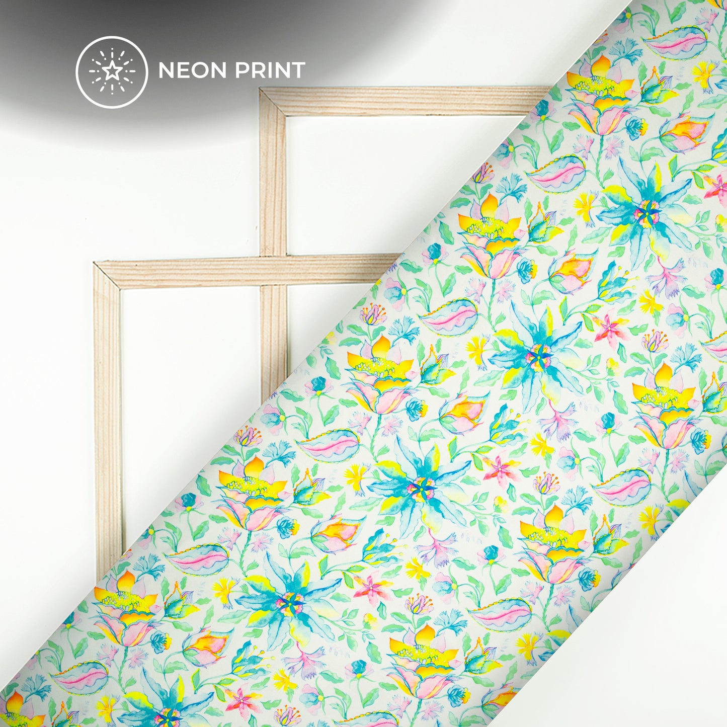 Neomode - High-Fashion Florage Digital Print Japan Satin Fabric , DIY Ready
