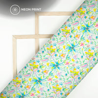 Neomode - High-Fashion Florage Digital Print Japan Satin Fabric , DIY Ready