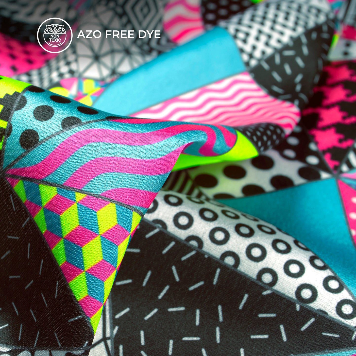 Neonxmetry - Digital Print Neon Japan Satin Fabric For The Next Generation