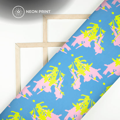 Creative Abstract Digital Print Neon Rayon Fabric