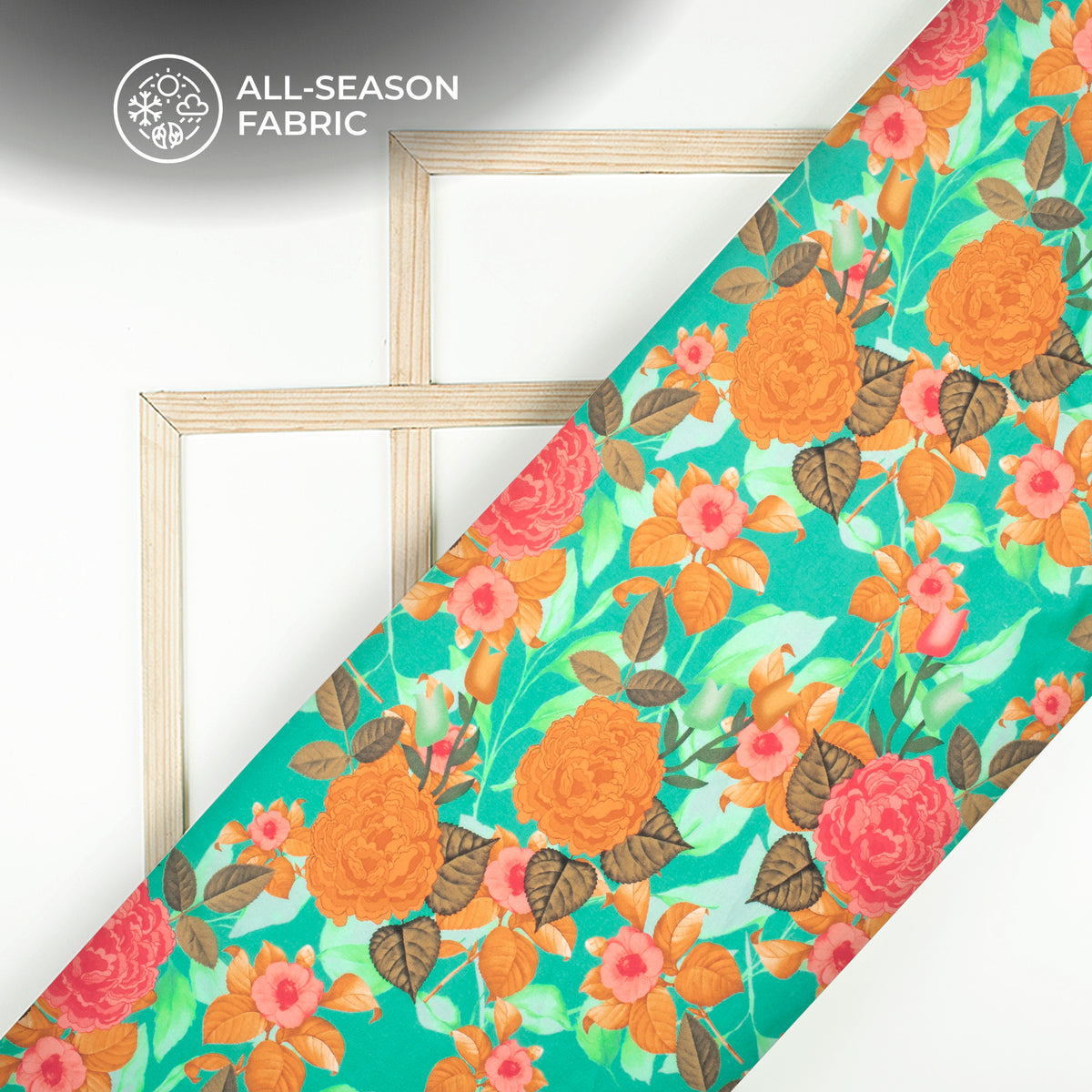 Vintage Floral Digital Print Cotton Cambric Fabric