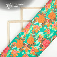 Vintage Floral Digital Print Cotton Cambric Fabric