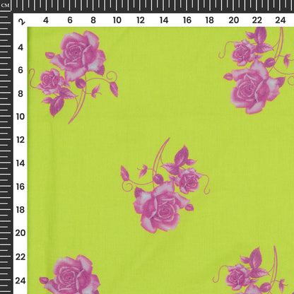 Anciant Rose Digital Print Cotton Cambric Fabric
