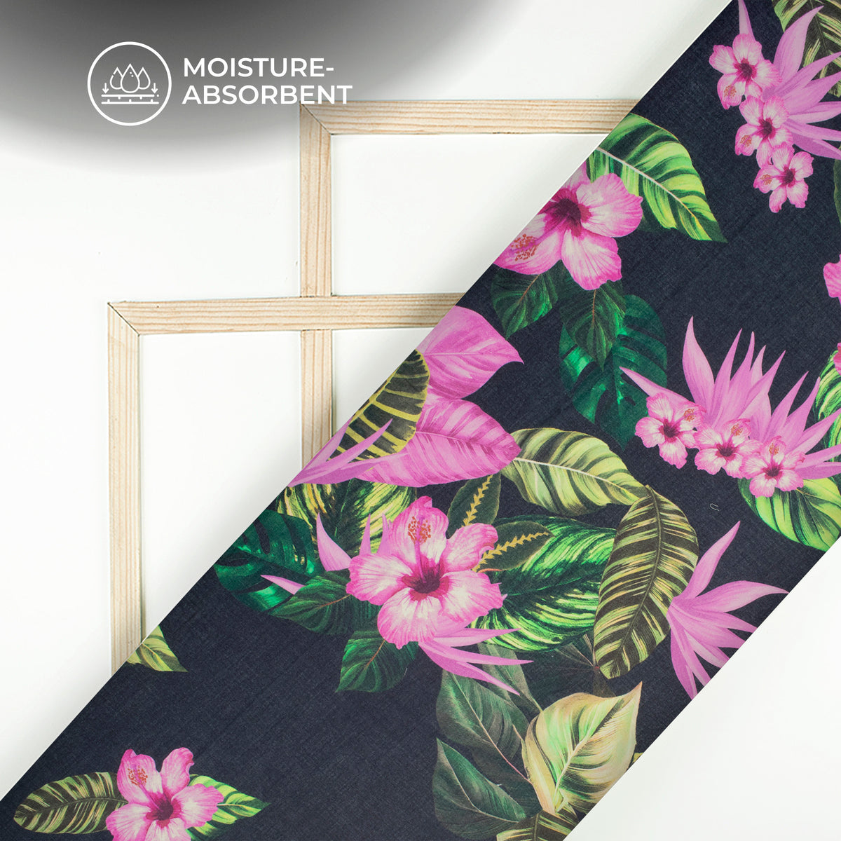 Beautiful Tropical Hibiscus Floral Digital Print Pure Cotton Mulmul Fabric