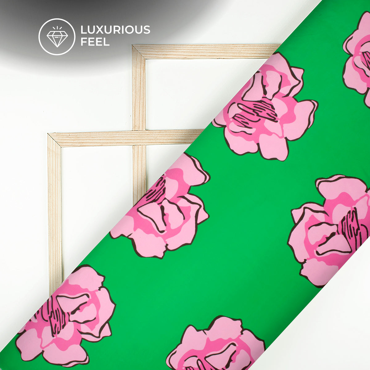 Hot Pink Floral Digital Print Luxurious Imported Satin Fabric