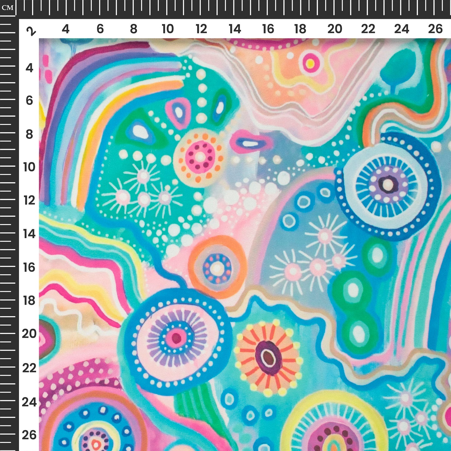 Muiti-Color Abstrac Digital Print Moss Georgette Fabric(Width 56 Inches)
