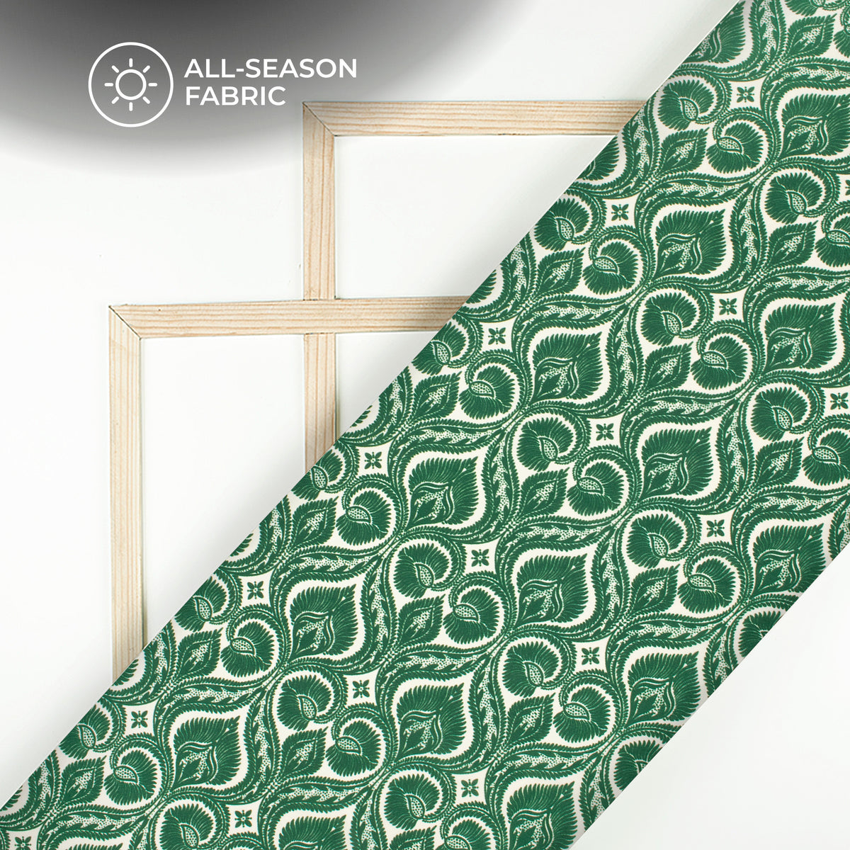Dark Green Paisley Digital Print Moss Georgette Fabric(Width 56 Inches)
