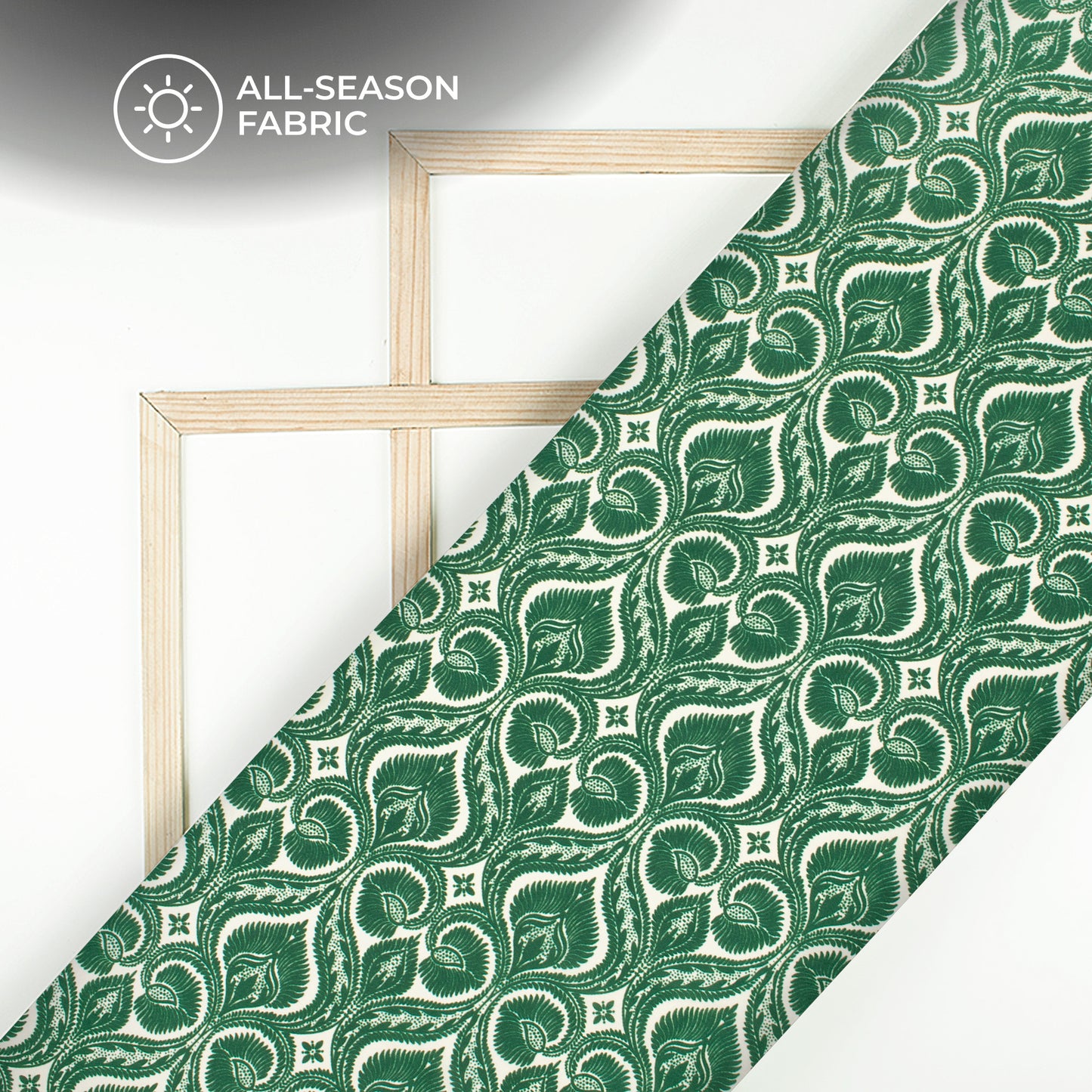 Dark Green Paisley Digital Print Moss Georgette Fabric(Width 56 Inches)