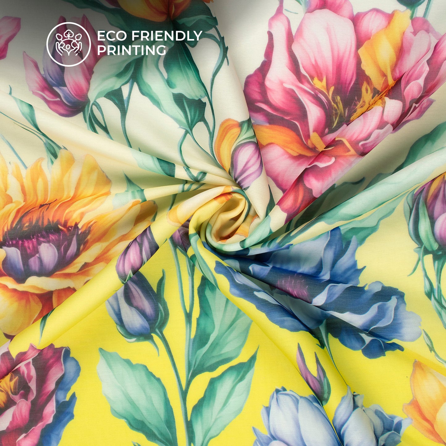 Multi-Color Floral Digital Print Poly Chiffon Fabric