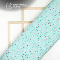 Multi Color Polka Dots Digital Print Muslin Fabric