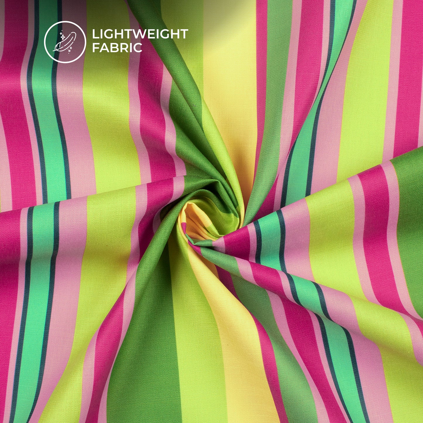 On the Line - Aesthetic Stripes Digital Print Poly Linen Fabric