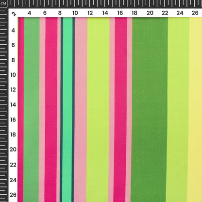 On the Line - Aesthetic Stripes Digital Print Poly Linen Fabric
