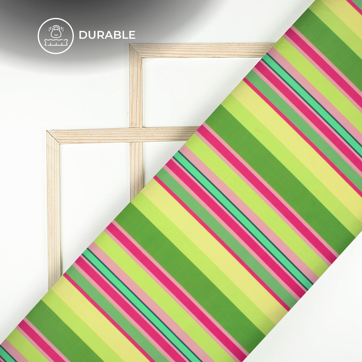 On the Line - Aesthetic Stripes Digital Print Poly Linen Fabric