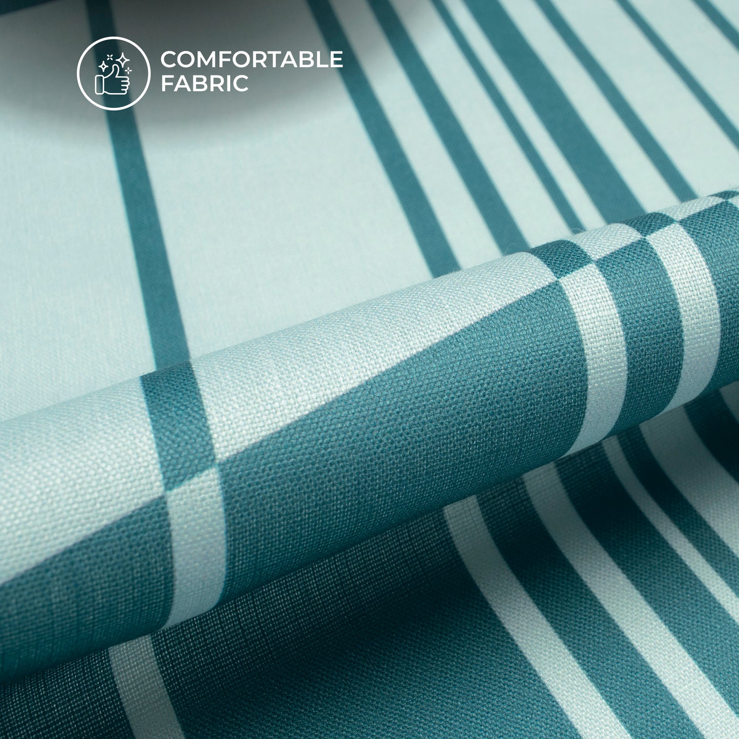 Vibe Stripes - Retro Lines Digital Print Poly Linen Fabric