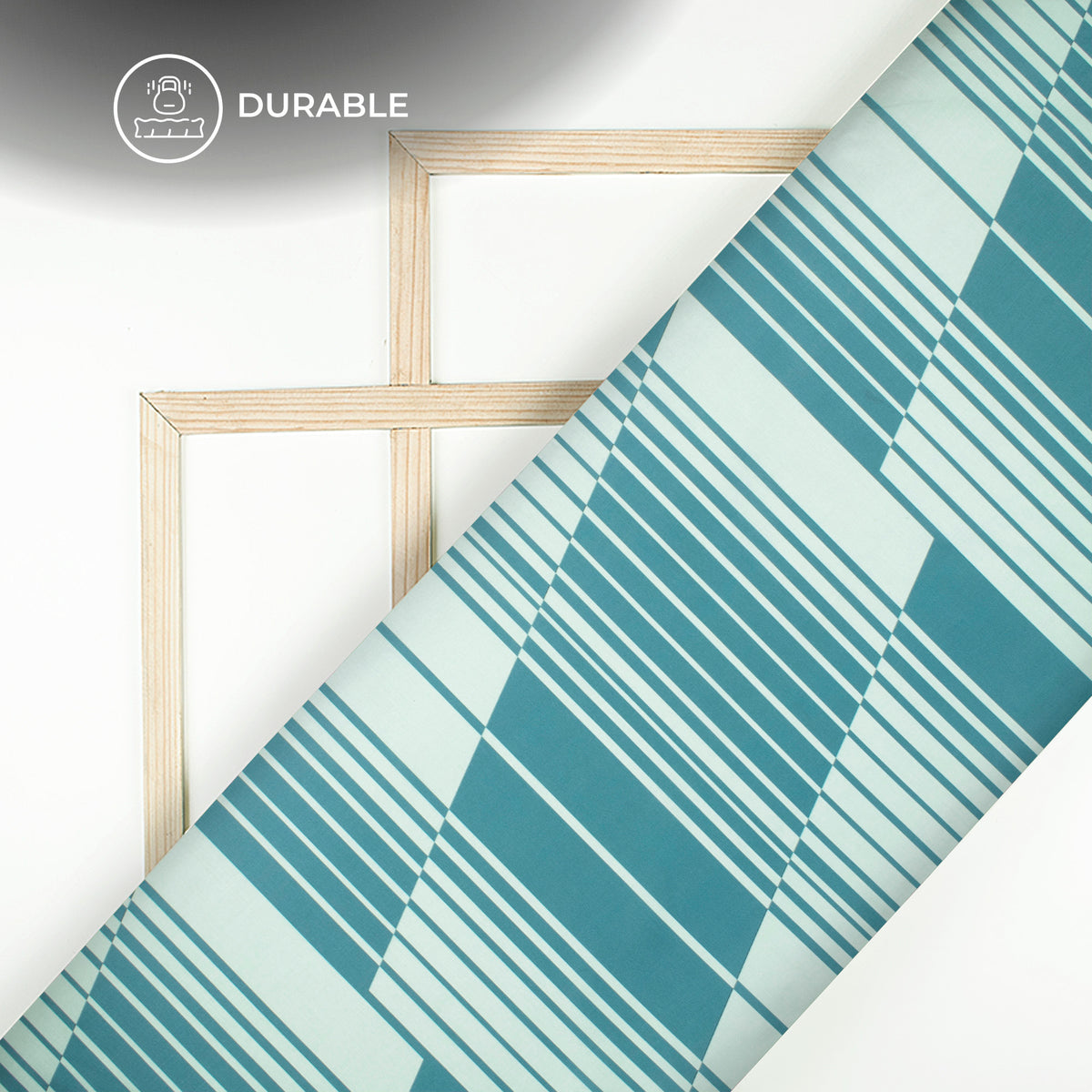 Vibe Stripes - Retro Lines Digital Print Poly Linen Fabric