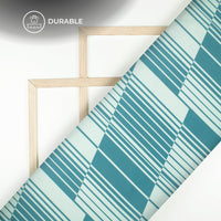 Vibe Stripes - Retro Lines Digital Print Poly Linen Fabric