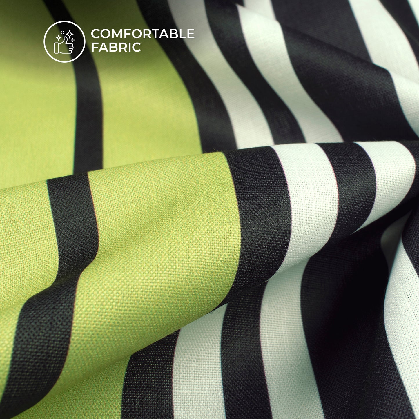 2025 Fabric Hit - Striped Digital Print Poly Linen Fabric For DIY