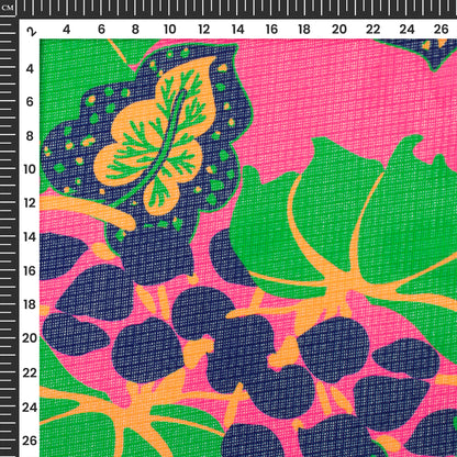 Floral Crush 2026 – Digital Print Kota Doria Fabric in Bold Purple-Green Pop