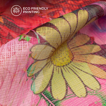 #1 Trend: Seamless Digital Print Floral Kota Doria Fabric For Fashionistas