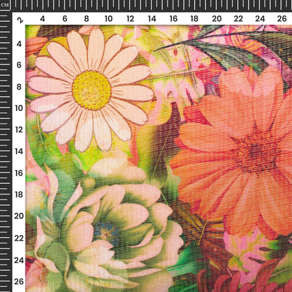 #1 Trend: Seamless Digital Print Floral Kota Doria Fabric For Fashionistas