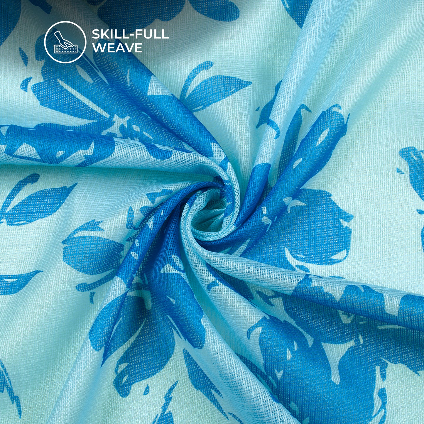 Scroll-Stopping Digital Print Floral Kota Doria Fabric For Everyday Style