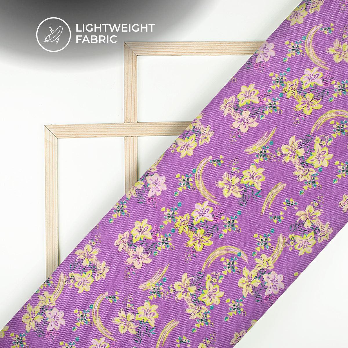 Trendy Floral Digital Print Kota Doria Fabric For Young Fashion Lovers