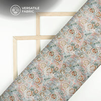 Vintage Bloom Whisper - Digital Print Flat Silk Fabric With Floral Etch Detailing