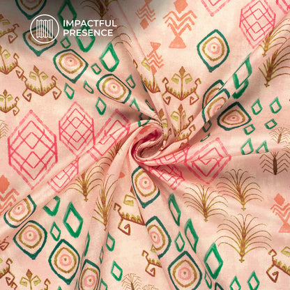 Tribaltales - Digital Print Flat Silk Fabric With Contemporary Tribal Print