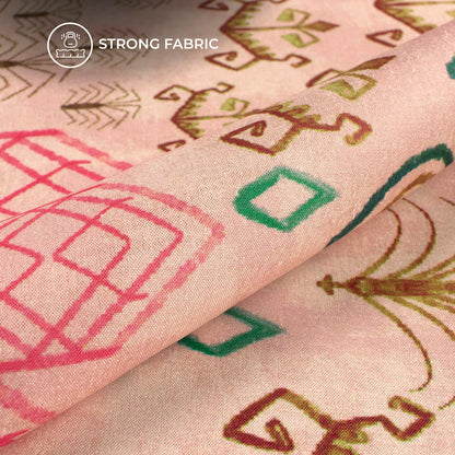 Tribaltales - Digital Print Flat Silk Fabric With Contemporary Tribal Print