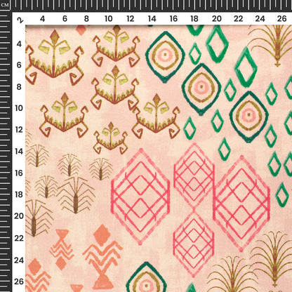 Tribaltales - Digital Print Flat Silk Fabric With Contemporary Tribal Print