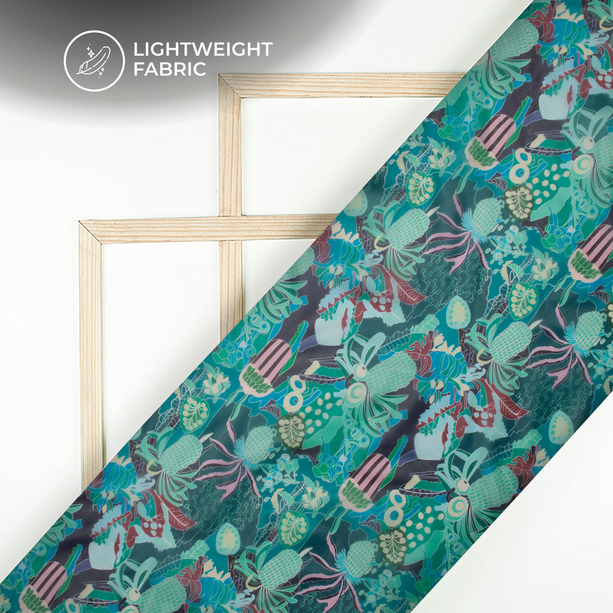 LeafStorm Luxe - Abstract Floral Digital Print  Liquif Organza Organza