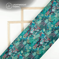 LeafStorm Luxe - Abstract Floral Digital Print Shimmer Tissue Fabric