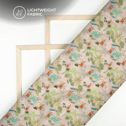 Rajwada Garden - Madhuvani Digital Print Organza Satin Fabric