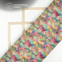 Abstract Floral Digital Print Organza Satin Fabric With Royalcore Aesthetics