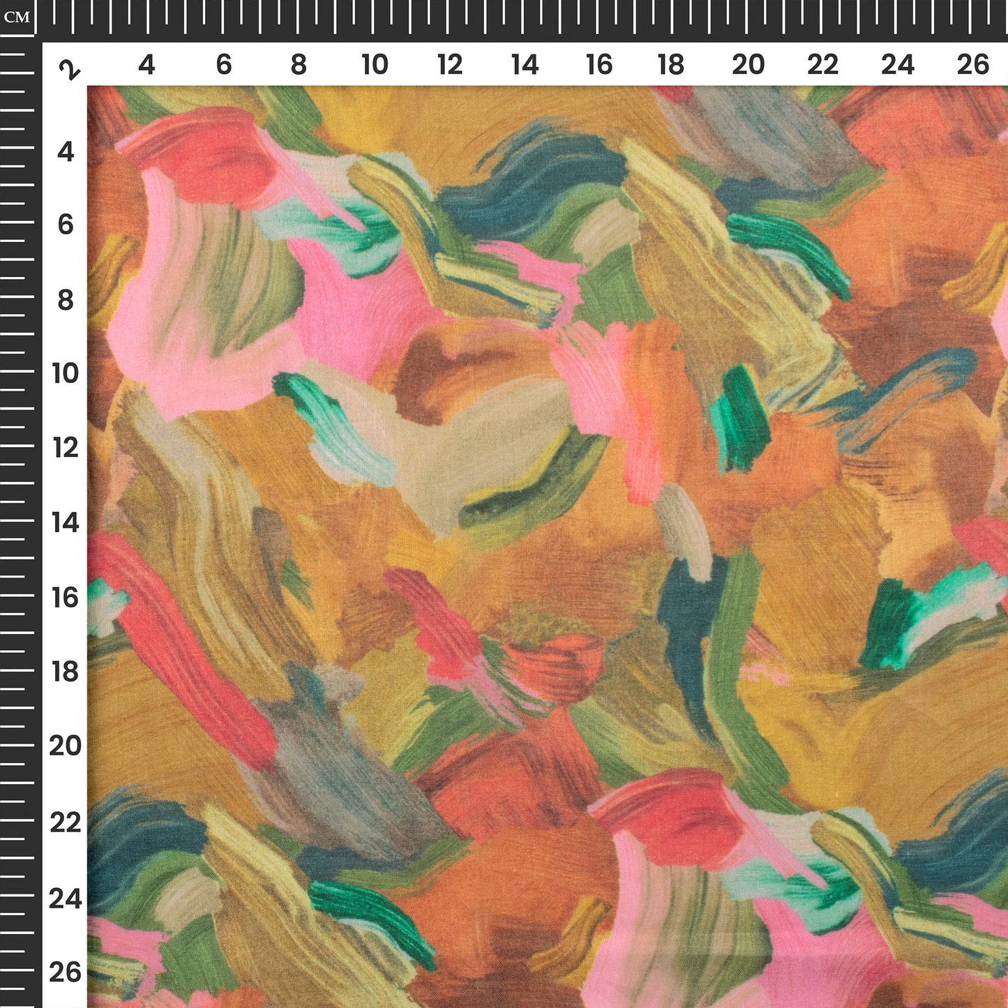 Multi Color Abstract Digital Print Cotton Mulmul Fabric