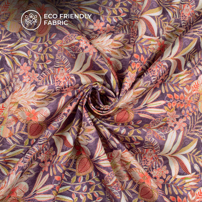 Vintage Seamless Floral Digital Print Crepe Silk Fabric