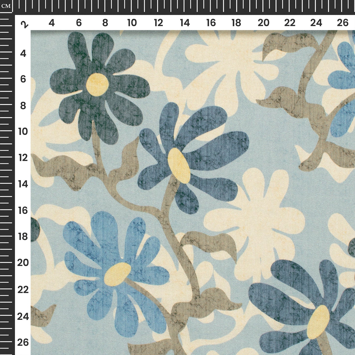 Bestselling Abstract Floral Digital Print Crepe Silk Fabric