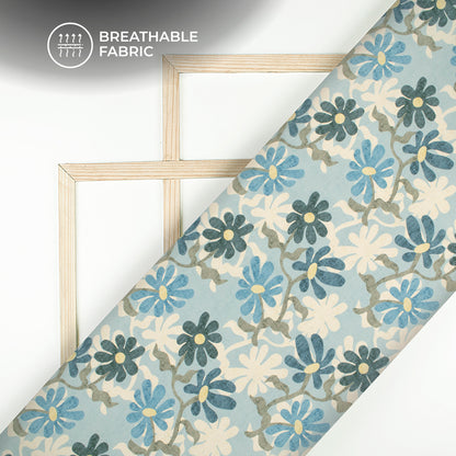 Bestselling Abstract Floral Digital Print Crepe Silk Fabric