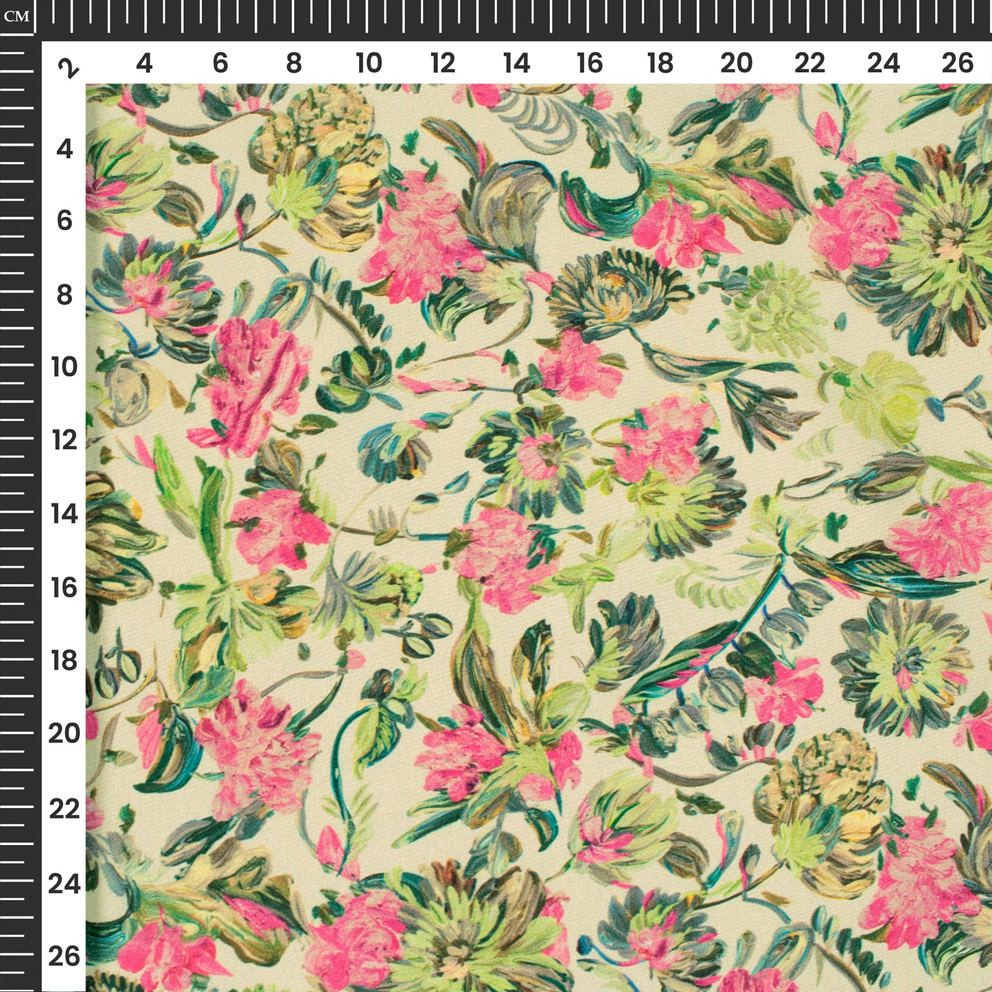 Seamless Bloosom Floral Digital Print Crepe Silk Fabric