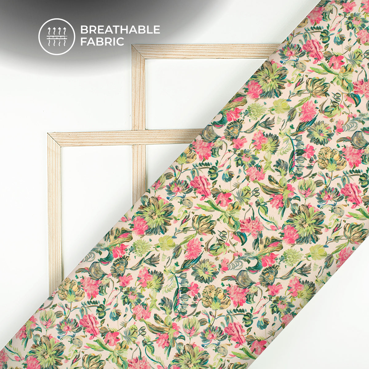 Seamless Bloosom Floral Digital Print Crepe Silk Fabric