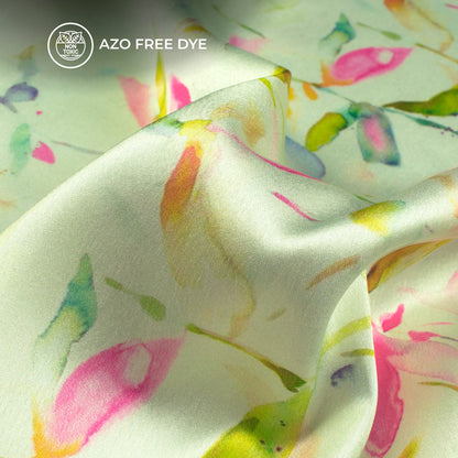 Trendy Floral Digital Print Japan Satin Fabric for Sarees, Kurtis And Blouses
